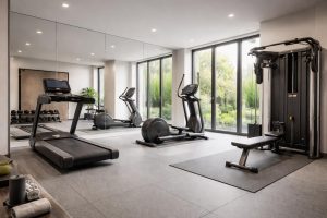 découvrez comment aménager une salle de sport à domicile idéale avec un sol amortissant, des miroirs et des équipements technogym pour un entraînement confortable et efficace.